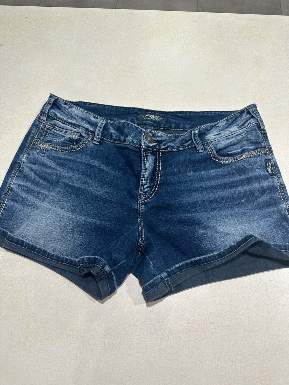 Silver Jeans Co. Elyse Mid-Rise Denim Shorts